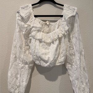 LoveShackFancy White Lace Blouse